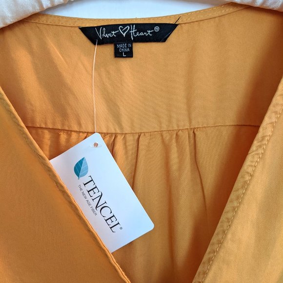 VELVET HEART ✨ NWT Mustard Long Sleeve Wrap Top - Picture 6 of 9
